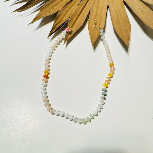 Boho summer beaded necklace S688 - Picture 2 of 3